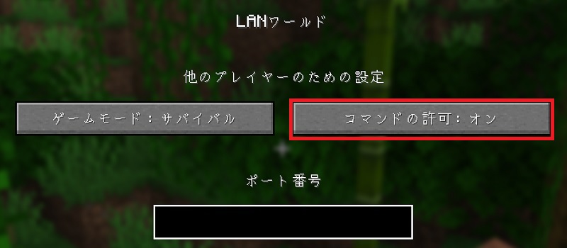 Java版でコマンドを使用するための設定2