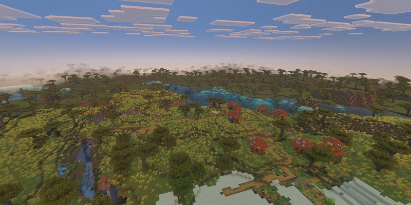 マイクラ　Vibrant Visualsにて省略された遠景