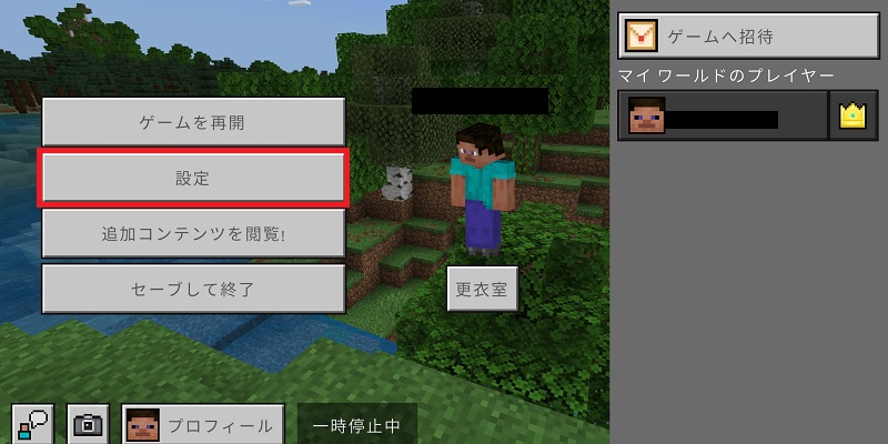 統合版でコマンドの許可をオンにする