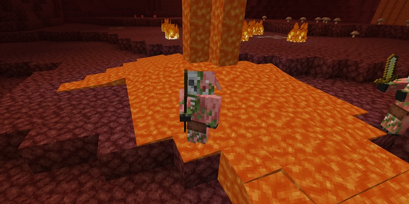 溶岩に入ったゾンビピグリン